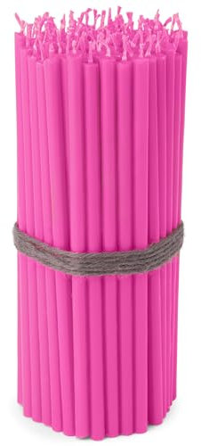 NKlaus - 100x Stabkerzen rosa Rußfrei Tropffrei dünn L 16cm Premium Paraffinwachs 36120