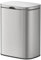 WENKO Sare Wall-Mounted Cosmetic Bin 5 litres with Lid and Easy-Close Soft-Close Mechanism, Bathroom Bucket Made of Shiny Rustproof Stainless Steel, Attachment No Drilling, 21 x 29.5 x 18 cm