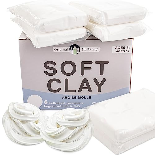 Original skrivbordsmaterial mjuk lera för slime-tillbehör, modellering skumlera och vit lera för barn, lägg i lim och rakskum för att göra smör slime, 600 gram