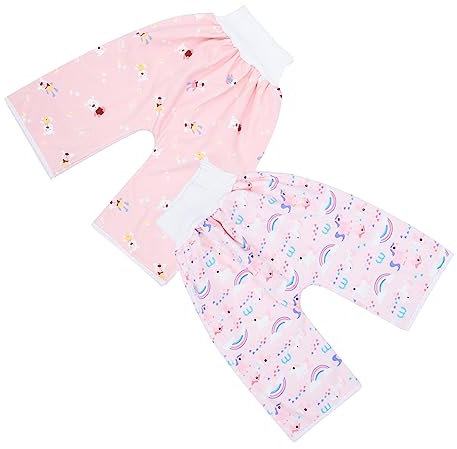Vaguelly 2stücke Töpfchen Trainingshose Baumwoll Unisex Junge Mädchen Windel Shorts Cartoon Muster Hohe Atmungsaktiv Hautfreundlich Leicht Zu Reinigen