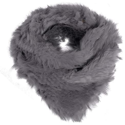 Glamexx24 Pelze Loop Schal Damen- Hochwertiger Strickschal aus Kaninchenfell für den Winter, Luxuriöser Hase Hasenfell Schlauchschal Stylish und warm