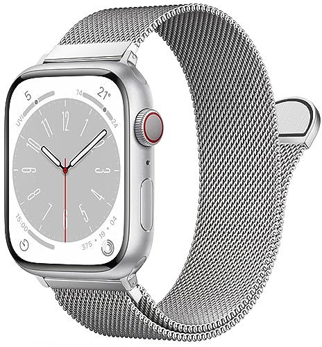 OULUOQI Ersatzarmband Kompatibel mit Apple Watch Armband 40mm 42mm 41mm 38mm 46mm 45mm 44mm Damen Herren, Einstellbar Edelstahl Metall Armbänder für iWatch Series 11 10 9 8 7 6 5 4 2 SE 3 Ultra 3