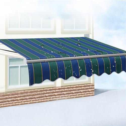 Toldo de brazo articulado con manivela – Toldo de pared para patio con ángulo ajustable, protección UV, impermeable, toldo de aluminio con diseño retráctil manual