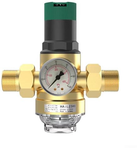 LVYXON Doppelter Wasserdruckregler aus Messing mit Messgerät für Honeywell (DN15)