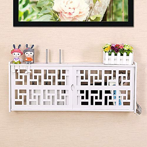 FGDIUCVN Floating Shelves Solid Wood Partition/Wallmounted Tv Cabinet/WiFi Router Rack/Storage Rack for Tv Components/Media Console/Cable Box/Router/Remote/DVD Player/Game Console/Tv Shelf/Living ro,