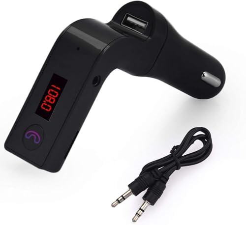 Bluetooth 5.0 FM Transmitter for Car, Wireless Radio Receiver Transmitter Adapter, Dual USB Bluetooth Car Charging Adapter, Hands-Free Calling, Music Player Supports TF Card and USB Disk (66W)