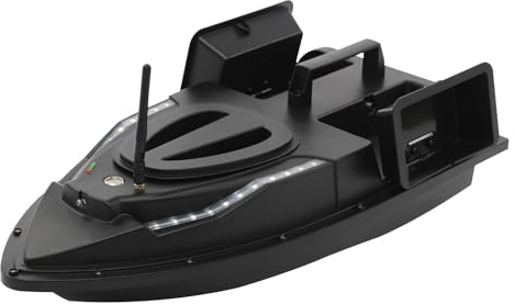 pochcicou Barco de cebo, 500 m, barco de alimentación teledirigido con luz de navegador, carga de 1,5 kg, botes de alimentación de 5,4 km/h para estanques y ríos
