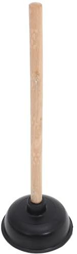 Saugglocke Toilette mit Holzgriff, Gummi, Praktische Entstopfung | Ergonomischer Griff, Komfortable Handhabung, Verschleißfest für Bad und Hotel