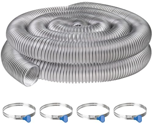 2-1/2 x 20' PVC Dust Collection Hose,2.5 Inch Dust Collector Hose,Dust Vacuum Hose Tube Pipe Flexible Clear PVC Fume Hose w/Carbon Steel Wire for Woodworking,Workshops,Dust Collectors