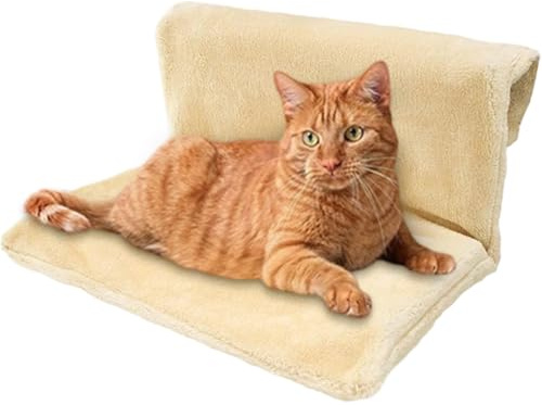 Wapasezyar Kattsäng för värmeapparat Värmande kattsäng med mysig plyschfodral för alla värmeapparater (beige)