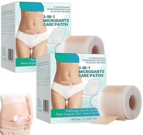 Lonqi Care Breeze 3 in 1 Microdarts Care Patch,2026 Professional Silicone Scar Sheets,Microdarts Patch,Silicone Scar Tape for All Skin Types (2 Box)
