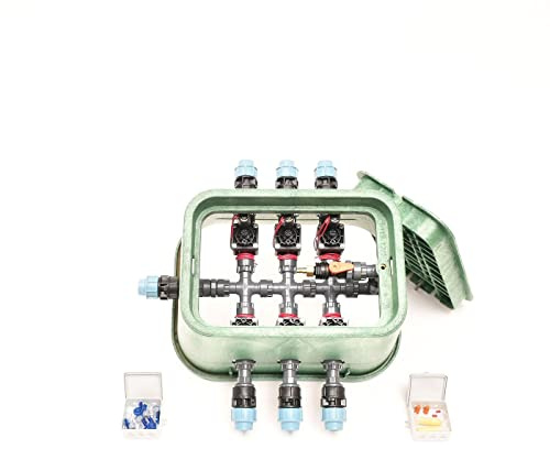 Plug&Rain 6er-Ventilbox Hunter PGV mit Durchflussregulierung und Druckluftanschluss, 25 mm (3/4) Expert