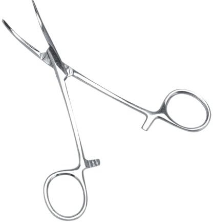 Sheens Pinzas para Mascotas de 4.9 Pulgadas, Pinzas Pequeñas de Acero Inoxidable para Pelo de Perro y Gato, Pinzas Hemostáticas para Limpiar Oídos de Mascotas, Pinza Curvada (Pequeña)
