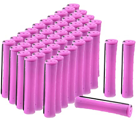 Sharplace 50 Stück Heatless Curls Band Heatless Curls, Overnight Lockenwickler Blowout Curls mit elastischem Band, Hair Perm Rods DIY Heatless Curls Overnight Curls für mittellanges Haar, 1,9 cm