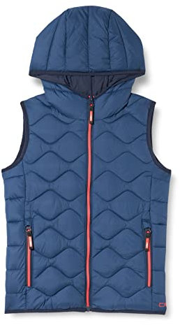 CMP - Kid G Vest Fix Hood, Girl, Blue Ink, 128