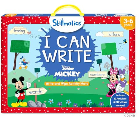Skillmatics I Can Write - Disney Mickey Mouse, Reusable Preschool Learning Activities, Educational Toy & Game, Back-to-School Supplies, Gifts for Kids & Toddlers Ages 3, 4, 5, 6