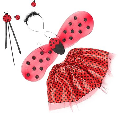 SHERCHPRY 1 Set Dress Up Für Girl Ladybug Wings Women Ladybug Party Dekoration Kostüm Kostüm Jo Yo Lady Kleid Für Mädchen Puppen Ladybugs Stoff