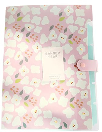 Lot de 6 dossiers extensibles à motif floral - Format lettre - 325 x 240 mm - Pour l'école et le bureau