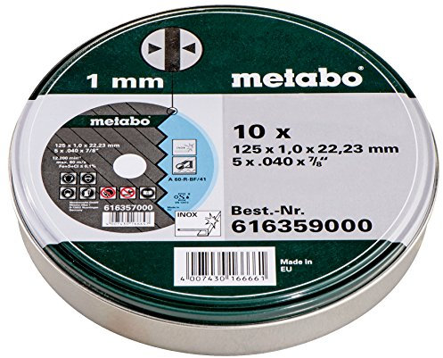 Metabo Trennscheiben SP 125 x 1,0 x 22,23 Inox, TF 41 – 616359000 – Für die Edelstahlbearbeitung – 10 Stück