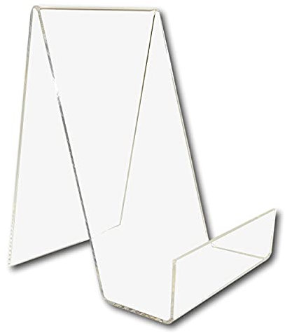 EPOSGEAR Medium Plastic Acrylic Perspex Book Plate Retail Display Stand Holder - Perfect for Schools, Nurseries, Libraries etc (Clear)