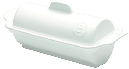 Emile Henry Eh115865 Terrine Foie Gras Médaillon Céramique Blanc Farine 24,5 X 10,5 X 10 cm