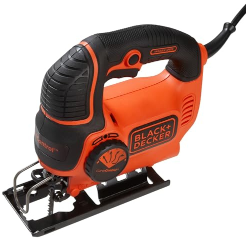 BLACK+DECKER Jig Saw, 5-Amp, 3,000 Blade Speed, 45 Degree Beveled Cuts, ¾-Inch Orbital Blade, 4 Curve Settings, Corded (BDEJS600C)