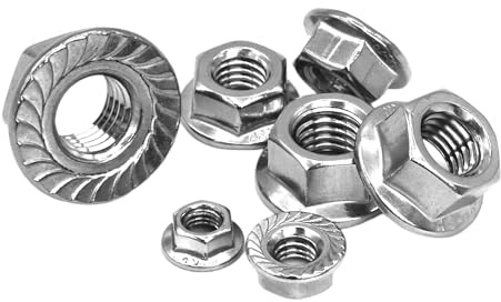 Flanschmuttern - Bundmuttern - Sperrzahnmuttern - Sechskantmuttern DIN 6923 V2A Edelstahl M3/M4/M5/M6/M8/M10/M12 // EHK-Verbindungstechnik (M 5 50x)