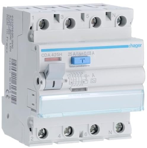 INT. DIFF. ACC. 4P 30MA 25A (HAGER-LUME code CDA425H)