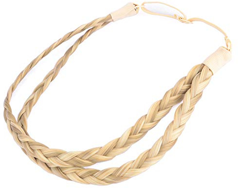 BOBIYA Stirnband für Damen und Mädchen, doppeltes dreisträhniges, geflochtenes Stirnband aus Kunsthaar (Hellblond)