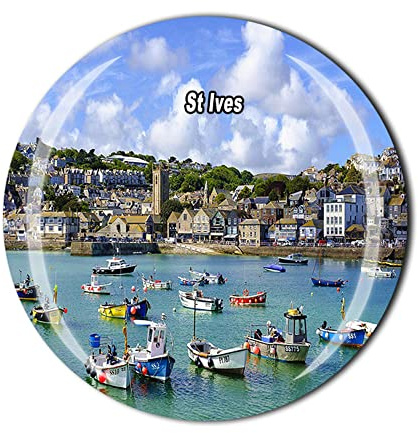 St. Ives Cornwall England UK Kühlschrankmagnet, 3D-Magnet, Touristen, Souvenir, Geschenk, Sammlerstücke, Kühlschrank, Kristall, magnetischer Aufkleber