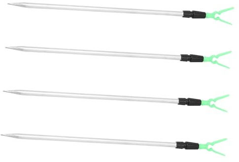 Garneck 4 Pièces Porte-Canne À Pêche Piquet De Terre Supports De Canne pour Bateau Support De Canne Professionnel Canne Télescopique en Aluminium Caña De Bateau Accessoires Pêche