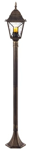 Außen Stehlampe mit 120 cm Höhe - Outdoor Standleuchte im Vintage Stil - | Außen Stehlampe, 120 x 18 x 18 cm, E27, max. 60 W, IP44, Metall/Glas