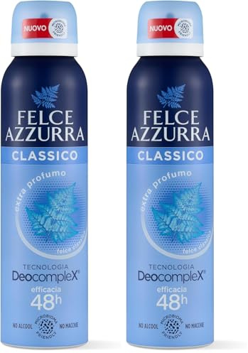 Felce Azzurra - Klassisches Lufterfrischer mit IdraTalk Formel, Wirksamkeit 48 Stunden, fleckenfrei - 150 ml (Packung mit 2)
