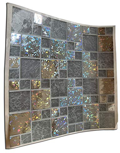 64 Glitter Silver Chrome Kitchen Bathroom Tile Stickers Transfers 15 x 15 cm 6 x 6 inches Thin Foil Tile Transfers Kitchen Tile Stickers