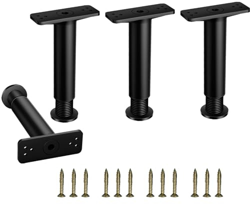 Quixotical 4 Stück Stützbein Für Bettrahmen, Verstellbare Bettrahmen Stützbein, Beine Für Bettrahmen Höhenverstellbare, Verstellbare Furniture Legs 15-25 cm, für Sofa Möbel Schreibtisch