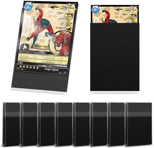 YSWOVUO 400 Stück Soft Kartenhüllen, 66 x 91mm Standard Size Card Sleeves, Pocket Pages Kompatibel mit Sammelkarten Pokemon Yugioh MTG Sport Karten Photocard, Magic the Gathering Sleeves, Schwarz