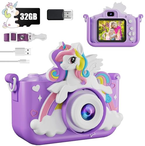 Macchina Fotografica Bambini, Electight 48MP Fotocamera Digitale con Scheda 32GB, 1080P Fotocamera Digital per Bambini per Ragazze Ragazzi 3-12 Anni, Regali di Compleanno/Natale