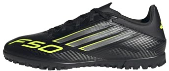 adidas Unisex F50 Club Turf Football Boots, core Black/Iron met./Lucid Lemon, 45 1/3 EU