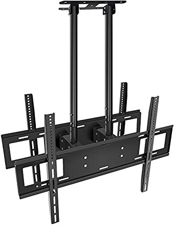 Supporto da parete per TV! Supporto da soffitto regolabile in altezza per TV, adatto alla maggior parte dei televisori LCD a schermo piatto e curvi da 50-100 pollici, fino a VESA 900x600mm, doppio sc
