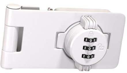 perfk Cerradura de combinación de gabinete, caja de armario con cerradura de gabinete sin llave, cerradura de cerrojo giratorio con contraseña de baño con, Blanco