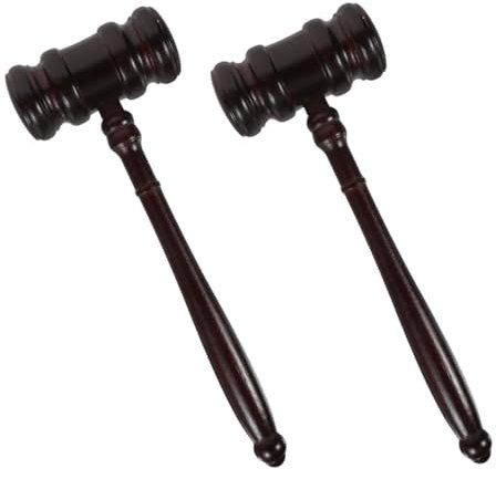TOYANDONA 2pcs Wooden Gavel Toy Judge Wooden Gavel Hammer for Boys and Girls Courtroom Lawyer