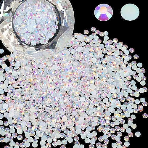 Wholesale Bulk Bag - 1000 diamantes de imitación de resina de 6 mm con parte trasera plana, redondos, no termoadhesivos para uñas, vasos, adornos brillantes de bricolaje, piedra de diamante de cristal