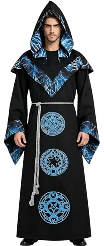 HAPNBCELE Déguisement de sorcier pour homme - Idéal pour Halloween