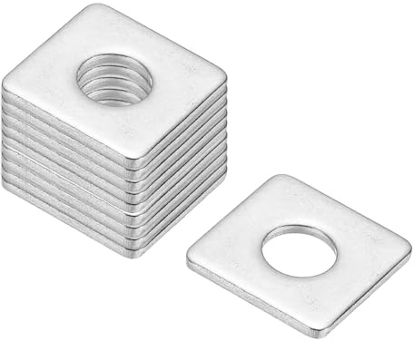 PATIKIL Arandelas Cuadradas M8x20x2mm, 36 Piezas Arandelas De Placa Cuadrada Arandelas Cuadradas De Montante Placa De Soporte Acero Inoxidable 304 Espaciador Plano Herraje Tuerca