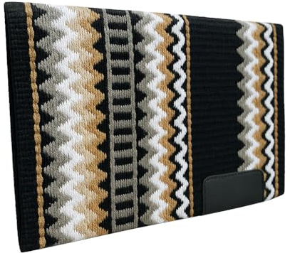 Western Show Saddle Pad/Blanket for Horses - Handmade Wool Saddle Blanket with New Zealand Design, Thick, Durable & Comfortable for Horse Riding m93 (36” L x 36” W x 1)