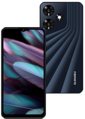 DLWANEU Smartphone Offerta Android 12,64GB+ 128GB Espandibile, Cellulare in Offerta con 6.56 FHD+, Fotocamere 18MP+8MP, Dual SIM 4G Telefoni Cellulari, WiFi/GPS/Face ID/OTG-nero