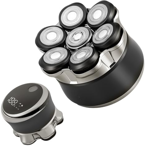 Carehabi Rasoir de Tête Chauve electriques pour Homme, IPX6 Étanche, Rechargeable, Interface Type-C, Tête Flottante Magnétique 7D, Nettoyage Facile, Autonomie de la Batterie Jusqu'à 120 Minutes