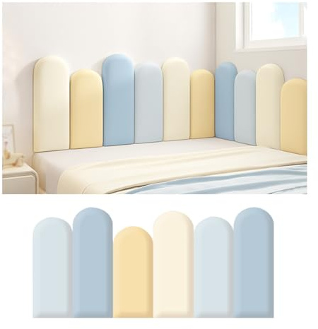 GOCHUSX Têtes De Lit Peel and Stick, Panneaux Muraux Rembourrés De 3 Cm D'épaisseur, Panneaux Muraux Décoratifs pour La Maison pour Lit Queen Size en Dortoir(Multi-Colored-B,120x55cm)