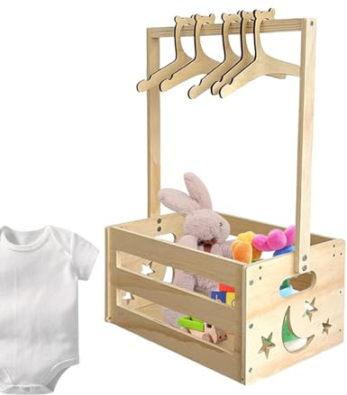 Caja para Baby Shower con 5 Colgadores,Caja de Madera | Organizador para Guardería Celebración Revelación de Género Cumpleaños y Reuniones Familiares para Salón y Dormitorio