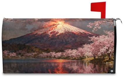 Yoogain Copertura decorativa della cassetta della posta del Monte Fuji eruttante per il divertimento invernale di San Valentino cassetta delle lettere di dimensioni standard per buzon